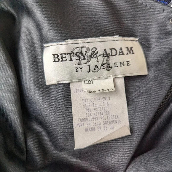 Y2K Prom Dress Iridescent Blue Sparkly Strappy Floor-Length Formal Gown 2000s - Picture 2 of 12